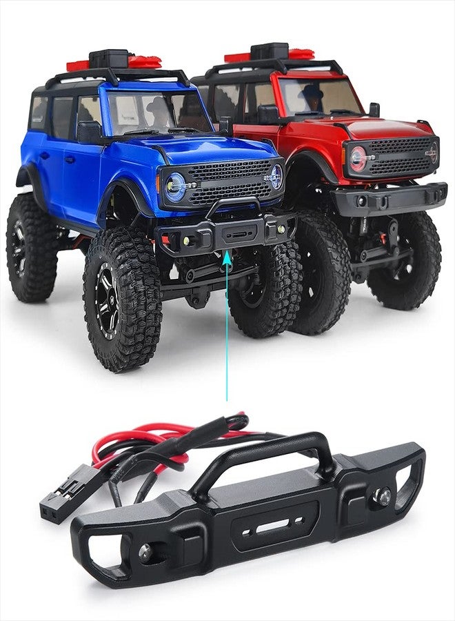 WEFEINO Metal Front & Rear Bumper with Lights for 1/24 Axial SCX24 AXI00006 Bronco RC Crawler Car (Front) - Image 2